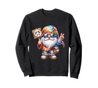 Groovy GNOME Dad in Rainbow Hippie Bandana with Peace Sign Sweatshirt