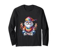 Groovy GNOME with Peace Hand for Men and Hippie Grandpa Life Manche Longue