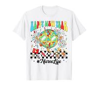 Groovy Happy New Year 2026 Boule Disco pour infirmière T-Shirt