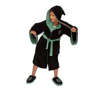 Groovy Harry Potter Robe de chambre à capuche unisexe pour enfant Motif Serpentard, Noir , 7 ans