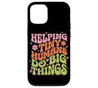 Groovy Helping Tiny Humans Do Big Things Teacher Retro années 70 Coque pour iPhone 12/12 Pro