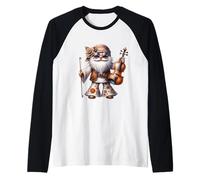 Groovy Hippie GNOME Graphic for Music Teacher Funny Violin Manche Raglan
