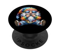 Groovy Hippie GNOME with Harmonica for Adults Funny Dad Life PopSockets PopGrip Adhésif