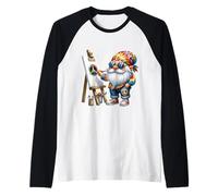 Groovy Hippie with Rainbow Hippie Bandana Paints Peace Sign Manche Raglan