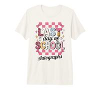 Groovy Last Day School Autographes Écrivez ma Remise de diplôme DIY T-Shirt Haut de Gamme