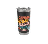 Groovy Lettres majuscules et périodes Bruh Retour à l'école Gobelet isotherme en acier inoxydable double paroi