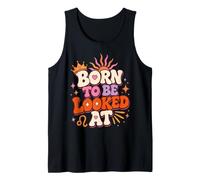 Groovy Lion Zodiac Retro Born to Be Looked At Astrology Débardeur