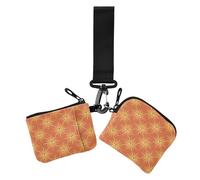 Groovy Lot de 2 pochettes pour pièces de monnaie et cartes d'identité avec dragonne pour un usage quotidien Motif soleil tropical yeux oranges