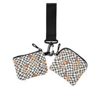 Groovy Lot de 2 portefeuilles à carreaux noirs et blancs pour femme avec poche zippée Motif tropical