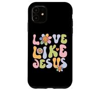 Groovy Love Like Jesus Religious God Christian Graphic Coque pour iPhone 11
