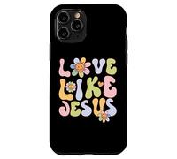 Groovy Love Like Jesus Religious God Christian Graphic Coque pour iPhone 11 Pro