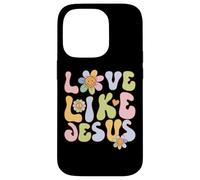 Groovy Love Like Jesus Religious God Christian Graphic Coque pour iPhone 14 Pro