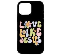 Groovy Love Like Jesus Religious God Christian Graphic Coque pour iPhone 16 Pro Max