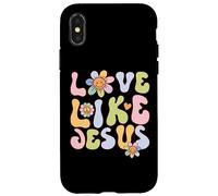 Groovy Love Like Jesus Religious God Christian Graphic Coque pour iPhone X/XS