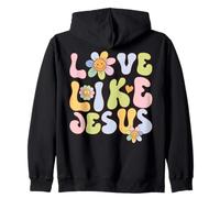 Groovy Love Like Jesus Religious God Christian Graphic Sweat à Capuche