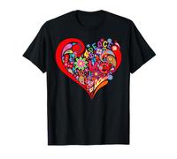 Groovy Love Peace Style Hippie Panneau de Paix en Forme de cœur T-Shirt