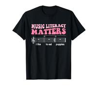 Groovy Music Literacy Matters J'aime manger des chiots T-Shirt