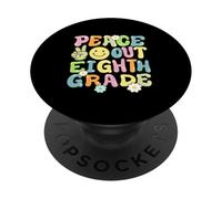 Groovy Peace Out Huitième année Enfants 8e année Dernier jour d'école PopSockets PopGrip Adhésif