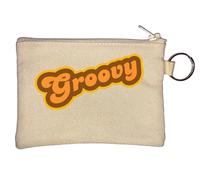 Groovy Porte-monnaie rétro avec logo Beige