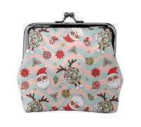 Groovy Porte-monnaie rétro Père Noël, porte-monnaie Kiss-lock, petit porte-monnaie en cuir synthétique pour femme