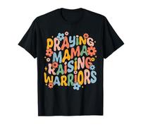 Groovy Praying Mama Raising Warriors Fête des Mères Chrétienne T-Shirt