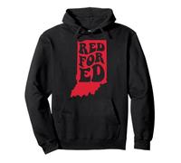 Groovy Red pour Ed Indiana State Teacher Red pour Ed Teacher Sweat à Capuche