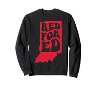 Groovy Red pour Ed Indiana State Teacher Red pour Ed Teacher Sweatshirt