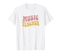 Groovy Retro Daisy Music Teacher T-Shirt Graphique avec Valeur, Homme, Blanc, S