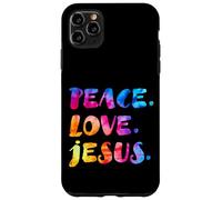 Groovy Retro Peace Love Jésus Aquarelle vive Tie Dye Coque pour iPhone 11 Pro Max