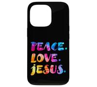 Groovy Retro Peace Love Jésus Aquarelle vive Tie Dye Coque pour iPhone 13 Pro