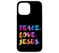 Groovy Retro Peace Love Jésus Aquarelle vive Tie Dye Coque pour iPhone 13 Pro Max