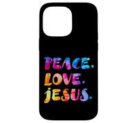 Groovy Retro Peace Love Jésus Aquarelle vive Tie Dye Coque pour iPhone 14 Pro Max