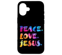 Groovy Retro Peace Love Jésus Aquarelle vive Tie Dye Coque pour iPhone 16