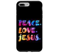 Groovy Retro Peace Love Jésus Aquarelle vive Tie Dye Coque pour iPhone 7 Plus/8 Plus