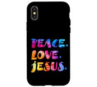 Groovy Retro Peace Love Jésus Aquarelle vive Tie Dye Coque pour iPhone X/XS