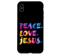 Groovy Retro Peace Love Jésus Aquarelle vive Tie Dye Coque pour iPhone XS Max