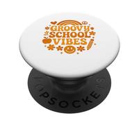 Groovy School Vibes, élève enseignante du premier jour de la rentrée PopSockets PopGrip Adhésif