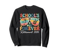 Groovy School's Out Forever Retirement 2026 Enseignant à la Retraite Sweatshirt