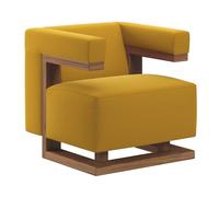 Gropius Fauteiul F51 Bauhaus Reedition Tecta Hallingdal 457 jaune / piètement noyer - TECTA F51 HALL 457 NUSSBAUM