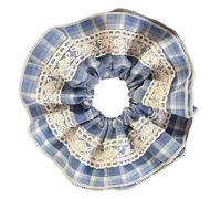 Gros anneaux à cheveux pour intestin, chouchous en forme de fleur avec dentelle - Accessoire pour cheveux pour le quotidien et les fêtes