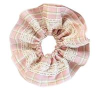 Gros anneaux à cheveux pour intestin, chouchous en forme de fleur avec dentelle - Accessoire pour cheveux pour le quotidien et les fêtes