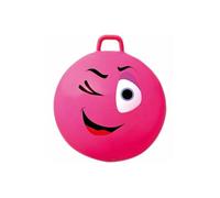 Gros Ballon sauteur Hop 65 cm visage clin d'oeil rose - Grand format XXL - Avec poignee - Gym enfant 8 ans et plus - 80 Kg max