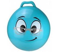 Gros ballon sauteur jumpy boing 55 cm emoticone intello - poignee pvc souple bleu - gym enfant 4 ans+ 50 kg max - jeu pour sauter rebondir