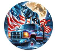Gros Camion 1000 Piece Puzzle Rond, pour Enfants Adult De Forme Irrégulière, Décoration pour Enfants Cadeau De Qualité Supérieure 1000pcs (67.5x67.5cm)