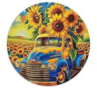 Gros Camion 1000 Piece Puzzle Rond, pour Enfants Adult De Forme Irrégulière, Décoration pour Enfants Cadeau De Qualité Supérieure 1000pcs (67.5x67.5cm)
