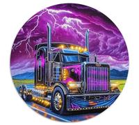 Gros Camion 1000 Piece Puzzle Rond, pour Enfants Adult De Forme Irrégulière, Décoration pour Enfants Cadeau De Qualité Supérieure 1000pcs (67.5x67.5cm)
