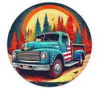 Gros Camion 1000 Piece Puzzle Rond, pour Enfants Adult De Forme Irrégulière, Unique Jigsaw pour La Famille Amis 12 Ans De Qualité Supérieure 1000pcs (67.5x67.5cm)