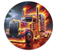 Gros Camion 1000 Piece Puzzle Rond, pour Enfants Adult De Forme Irrégulière, Unique Jigsaw pour La Famille Amis De Qualité Supérieure 1000pcs (67.5x67.5cm)