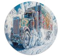 Gros Camion 1000 Piece Puzzle Rond, pour Enfants Adulte Jouets De Anti Stress DécoRation pour Enfants Cadeau 12 Ans De Qualité Supérieure 1000pcs (67.5x67.5cm)