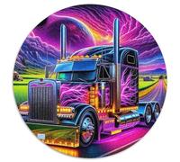 Gros Camion Circulaire Puzzles Convient pour Adultes Et Enfants 1000 Pièces Fun Défiant Unique Toy (67.5x67.5cm)